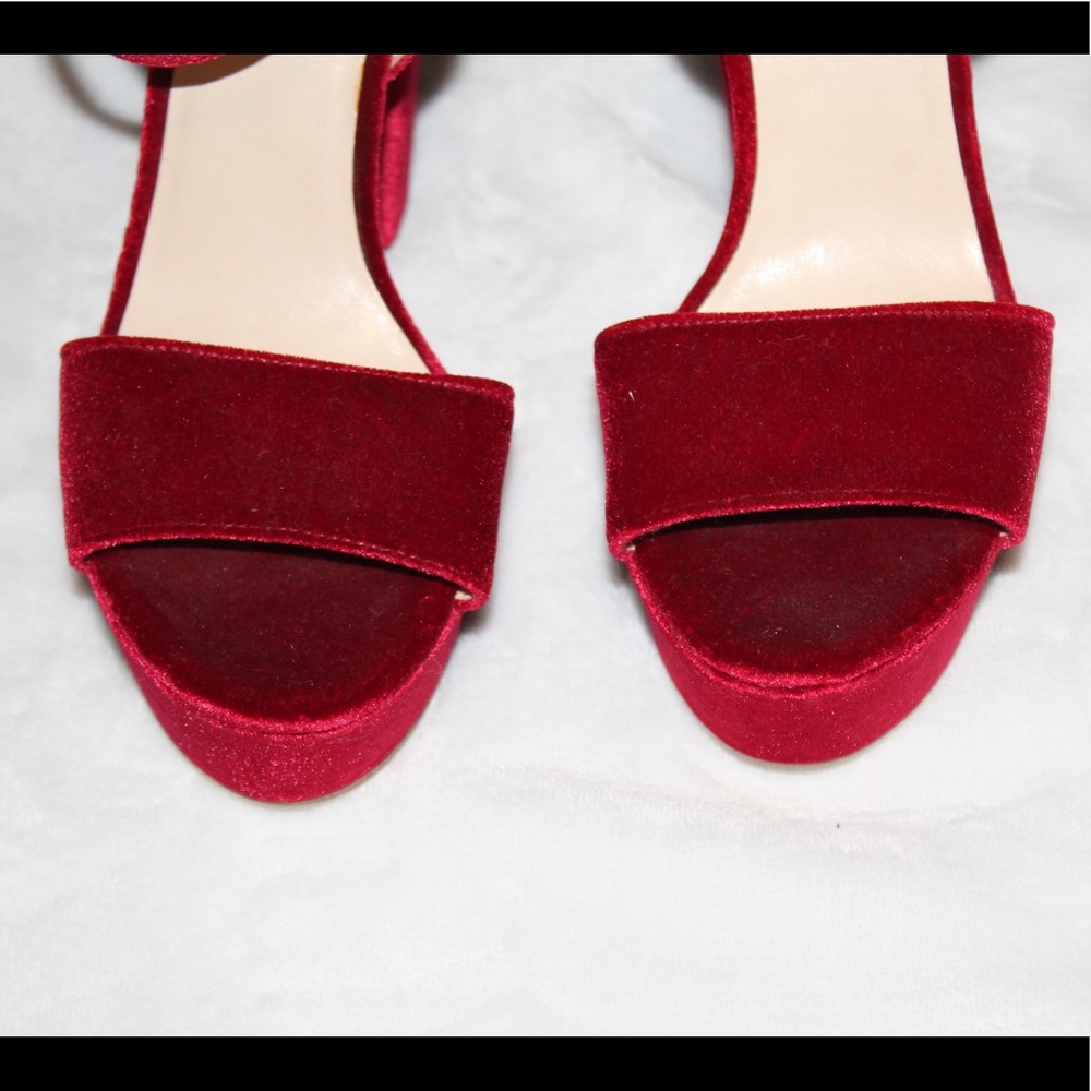 Red Velvet Platform Heels - image 3